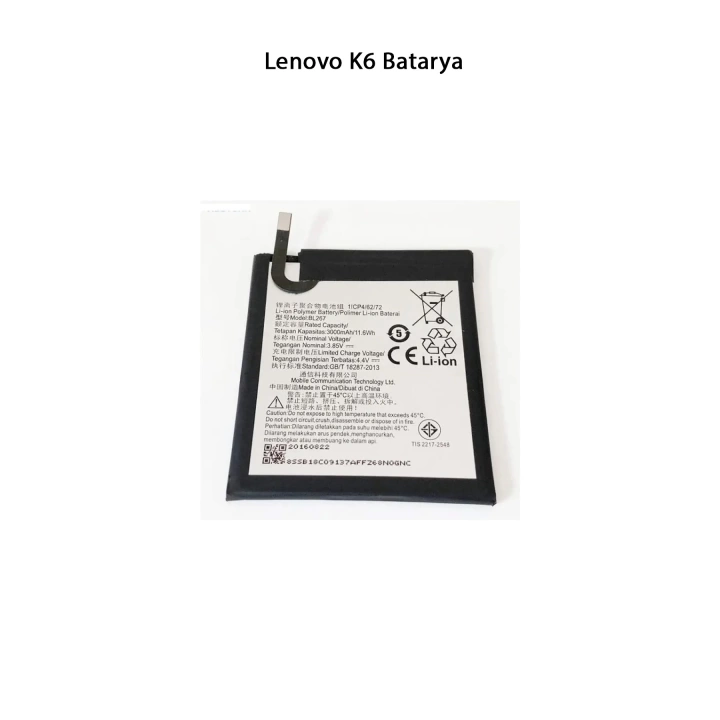 Lenovo K6 Batarya Pil 3000 mAh