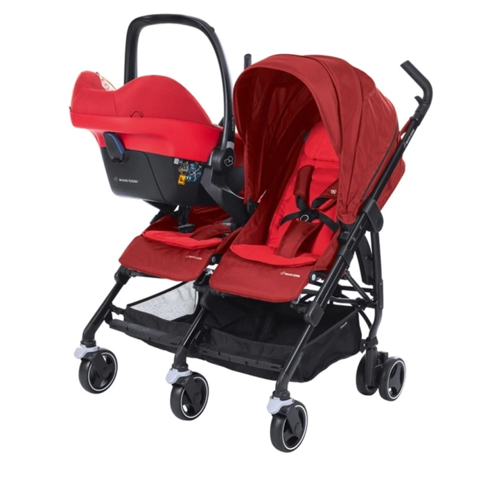 Maxi-Cosi Dana For2 İkiz Bebek Arabası Red Orchid / 2 Adet Citi 2 Oto Koltuğu Hediyeli