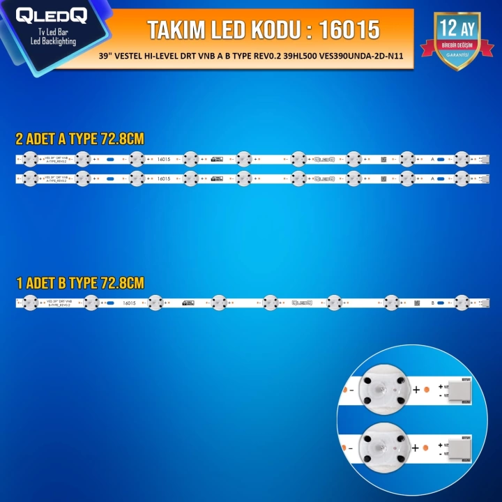 MBLED (2XA-1XB) 39 İnç Vestel Hi-Level DRT VNB A B Type Rev0.2 Ves390Unda-2D-N11 39Fb7100 39Hl500