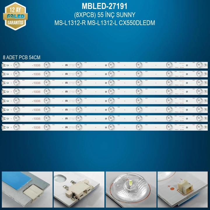 MBLED (8XPCB) 55 İnç Sunny Ms-L1312-R Ms-L1312-L Cx550Dledm