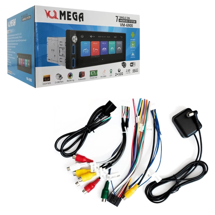 VM-6900 Ekranlı Oto Teyp 7 İnç Kameralı 4X55 Watt  Bluetooth 2xUsb Type-C