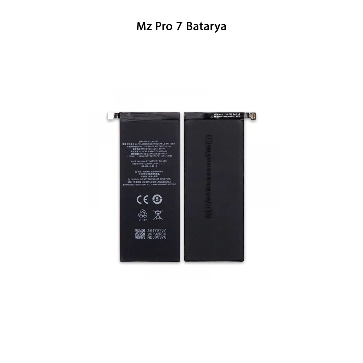 Meizu Pro 7 Telefonlarla Uyumlu Batarya 3000 mAh