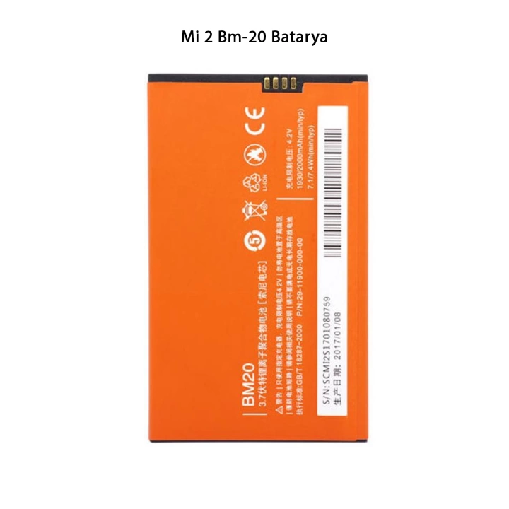 Mi 2 Bm-20 Telefonlarla Uyumlu Batarya Pi 2000 mAh