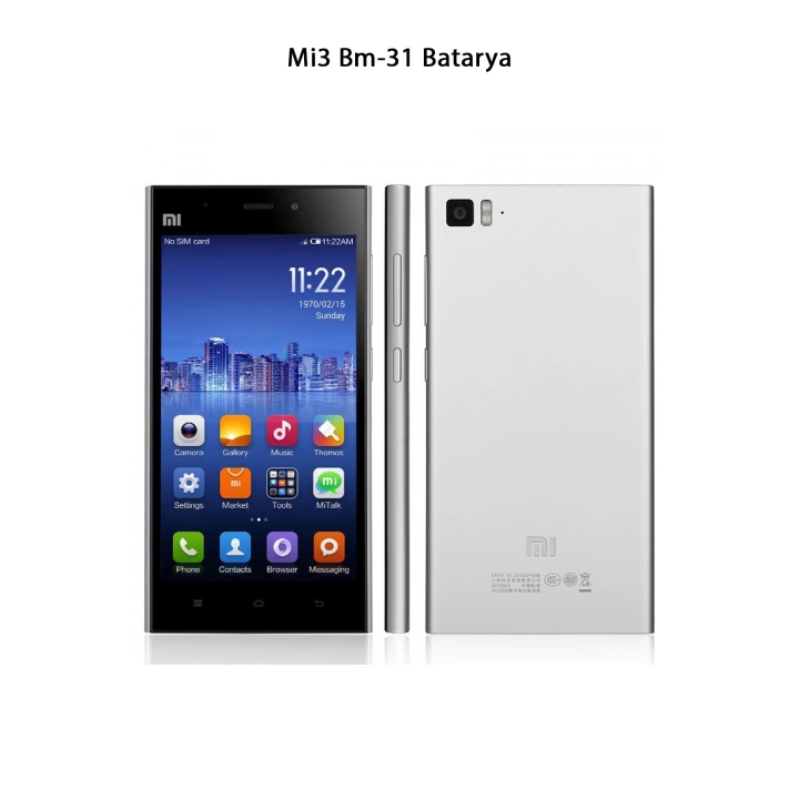 Mi 3 Bm31 Telefonlarla Uyumlu Batarya 3050 mAh