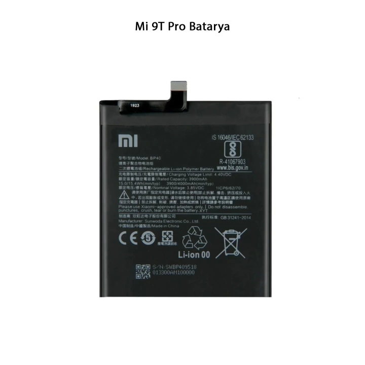 Mi 9T Pro Telefonlarla Uyumlu Batarya Pi 4000 mAh