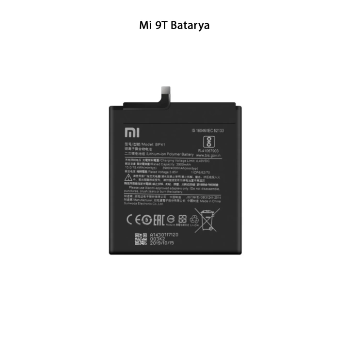 Mi 9T Telefonlarla Uyumlu Batarya Pi 3900 mAh