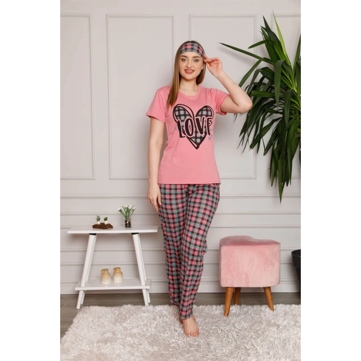 Hepsizen Kadın %100 Pamuk 3lü Sabahlık Pijama Takım 1117