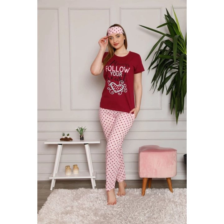 Hepsizen Kadın %100 Pamuk 3lü Sabahlık Pijama Takım 1119