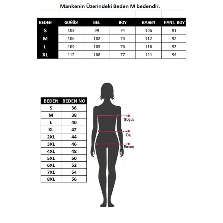 Hepsizen Kadın %100 Pamuk 3lü Sabahlık Pijama Takım 16101