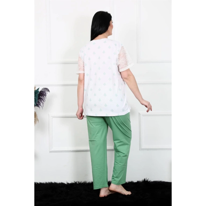 Hepsizen Kadın 5xl-6xl-7xl-8xl Büyük Beden Kısa Kol Pijama Takım 75001