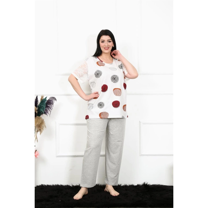 Hepsizen Kadın 5xl-6xl-7xl-8xl Büyük Beden Kısa Kol Pijama Takım 75002