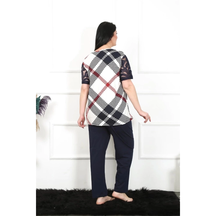 Hepsizen Kadın 5xl-6xl-7xl-8xl Büyük Beden Kısa Kol Pijama Takım 75003