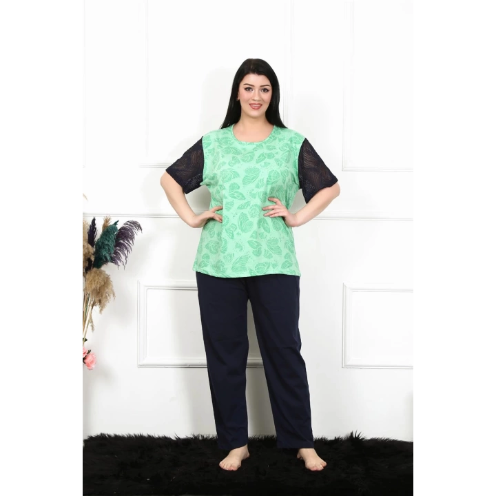 Hepsizen Kadın 5xl-6xl-7xl-8xl Büyük Beden Kısa Kol Pijama Takım 75004