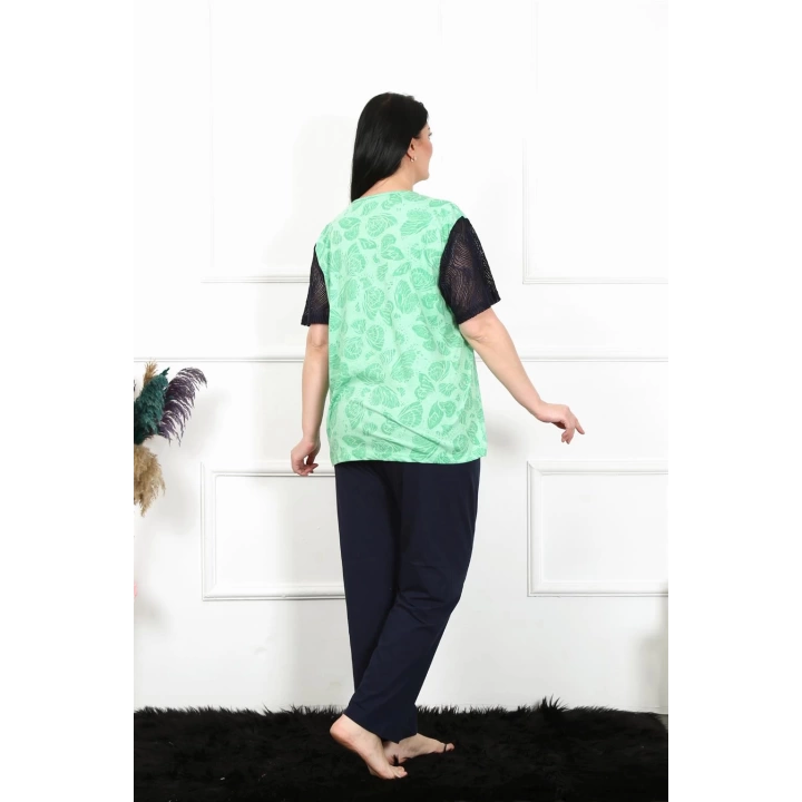 Hepsizen Kadın 5xl-6xl-7xl-8xl Büyük Beden Kısa Kol Pijama Takım 75004