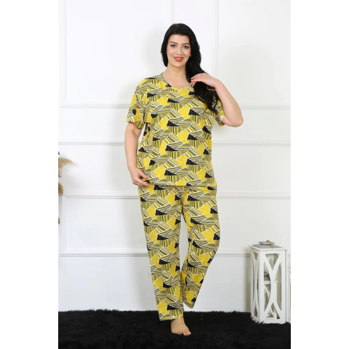 Hepsizen Kadın 5xl-6xl-7xl-8xl Büyük Beden Kısa Kol Pijama Takım 75007