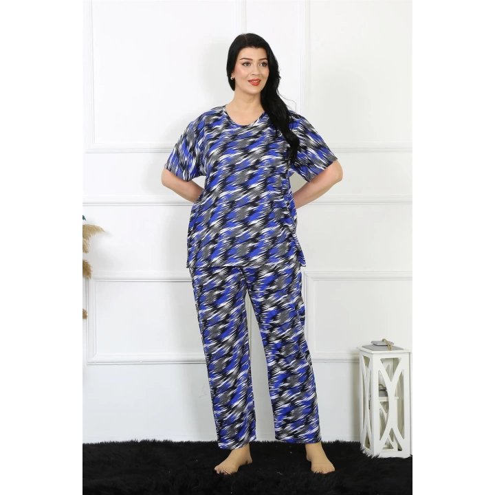 Hepsizen Kadın 5xl-6xl-7xl-8xl Büyük Beden Kısa Kol Pijama Takım 75010