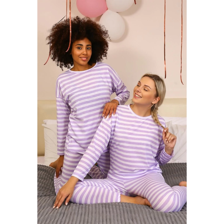 Hepsizen Kadın Uzun Kol Penye Pijama Takım 4175