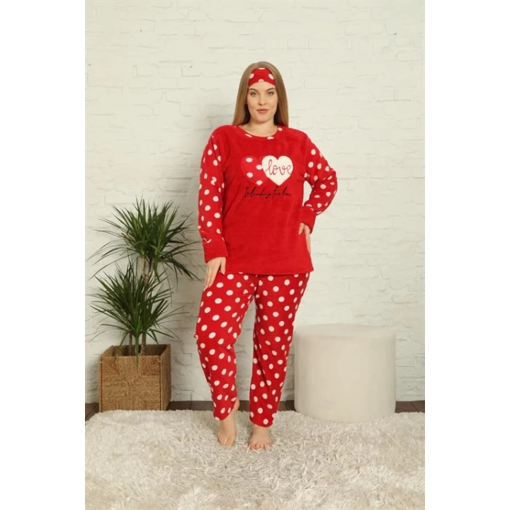 Hepsizen Polar Kadın Büyük Beden Pijama Takımı 808011