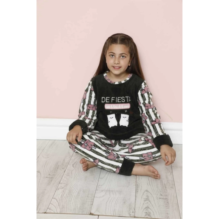 Moda Çizgi Welsoft Polar Çocuk Pijama Takımı 20243y