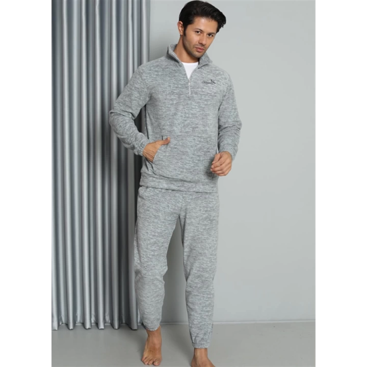 Hepsizen Welsoft Polar Fermuarlı Erkek Pijama Takımı 6840