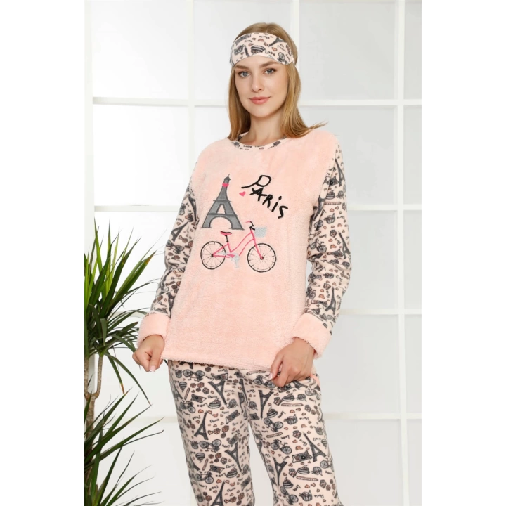 Hepsizen Welsoft Polar Kadın Manşetli Pijama Takımı 8403