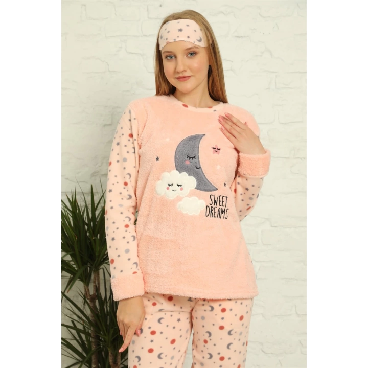 Hepsizen Welsoft Polar Kadın Manşetli Pijama Takımı 8436