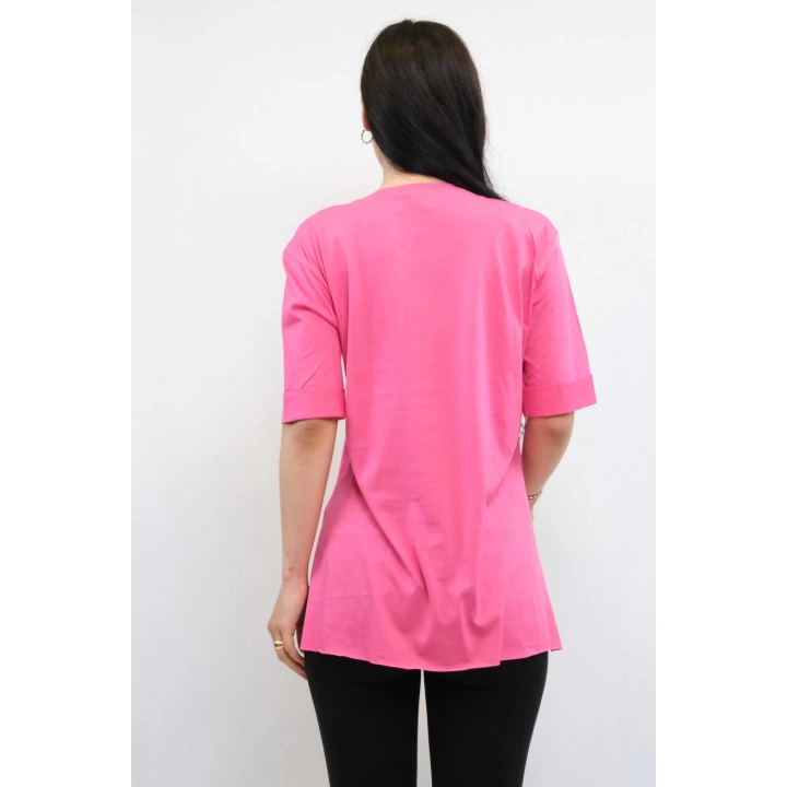 Hepsizen Zincir Aksesuarlı Tshirt Pembe