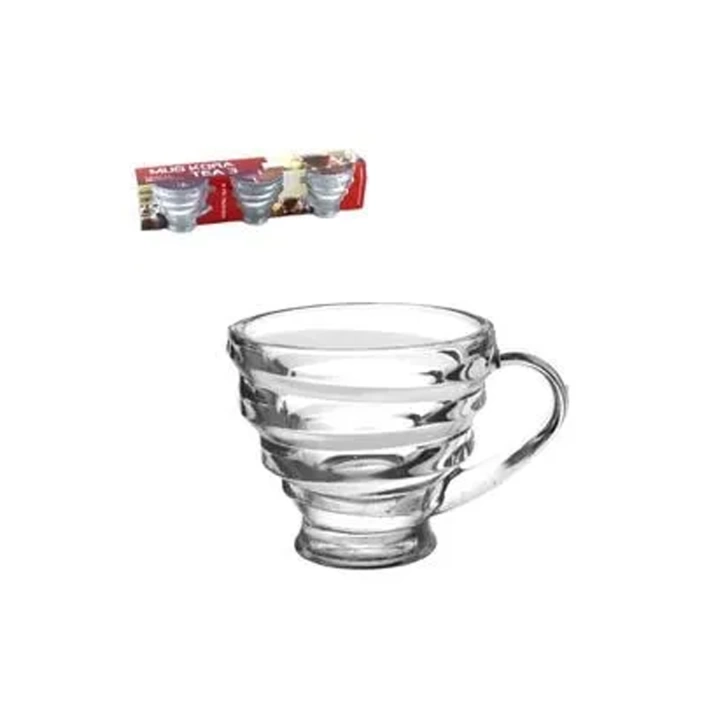 Mug Kora Tea3 Kulplu 3lü Bardak Çizgili Royaleks-AG-0595