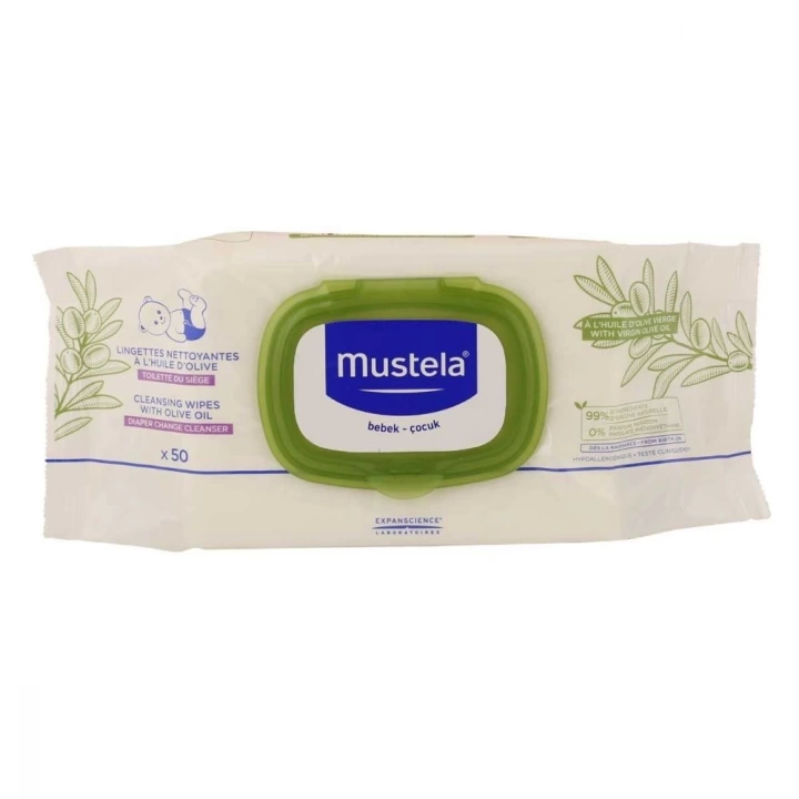 Mustela Cleansing Wipes Zeytinyağlı Islak Mendil 50 Adet