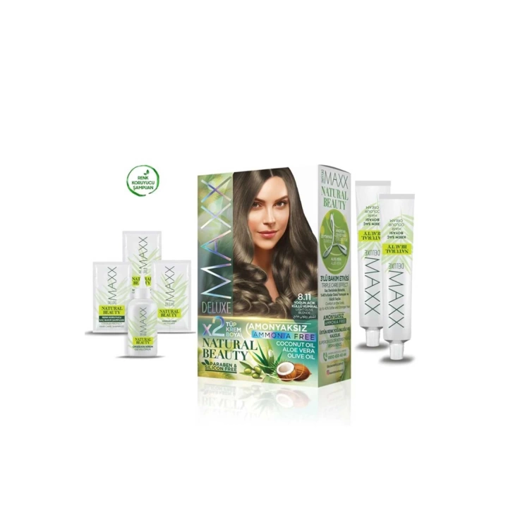 Natural Beauty Amonyaksız Saç Boyası 8.11 Yoğun Açık Küllü Kumral