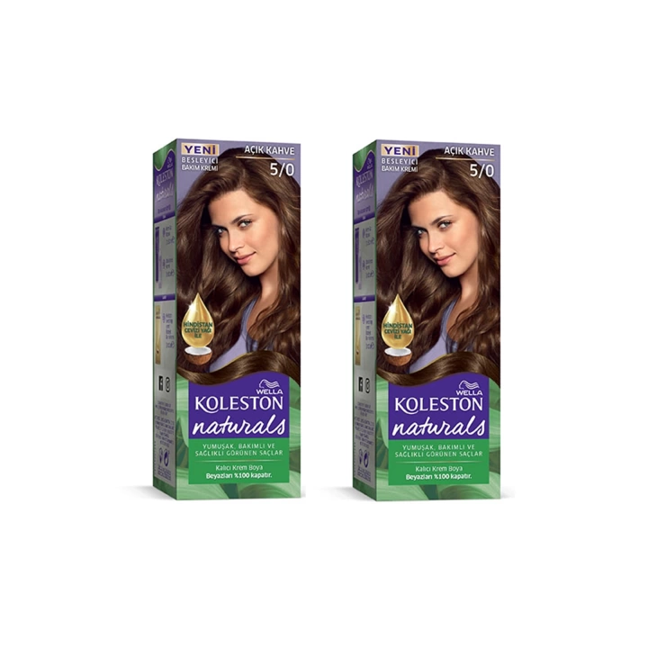 Naturals Saç Boyası Açık Kahve 5/0 2x Paket