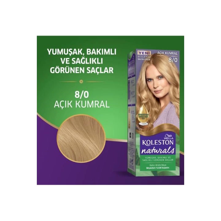 Naturals Saç Boyası Açık Kumral 8/0 2x Paket