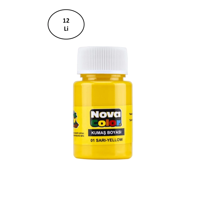 Nova Color Kumaş Boyası Şişe 30 Ml Sarı 12 Li