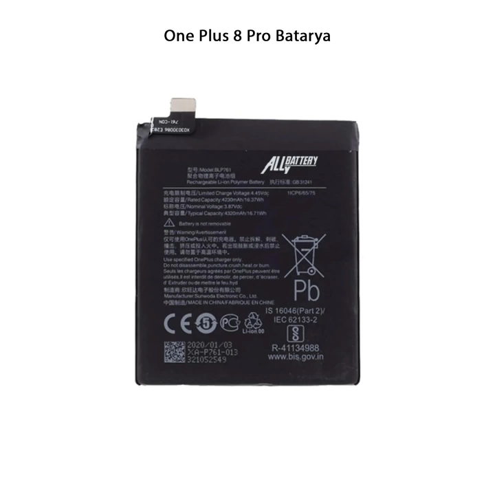 One Plus 8 Pro Telefonlarla Uyumlu Batarya 4320 mAh