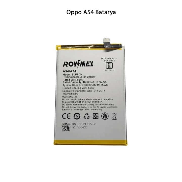 Oppo A54 Telefonlarla Uyumlu Batarya 5000 mAh