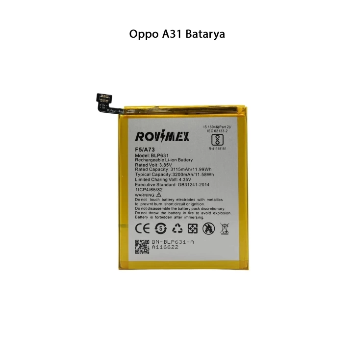 Oppo A72 Telefonlarla Uyumlu Batarya 3200 mAh