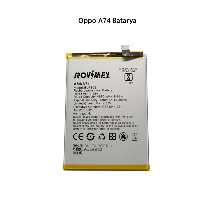 Oppo A74 Telefonlarla Uyumlu Batarya 5000 mAh