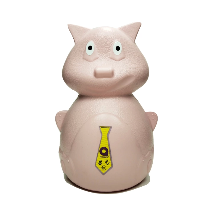 Pembe Kedi Figürlü Açılmaz Plastik Kumbara 20x13 cm