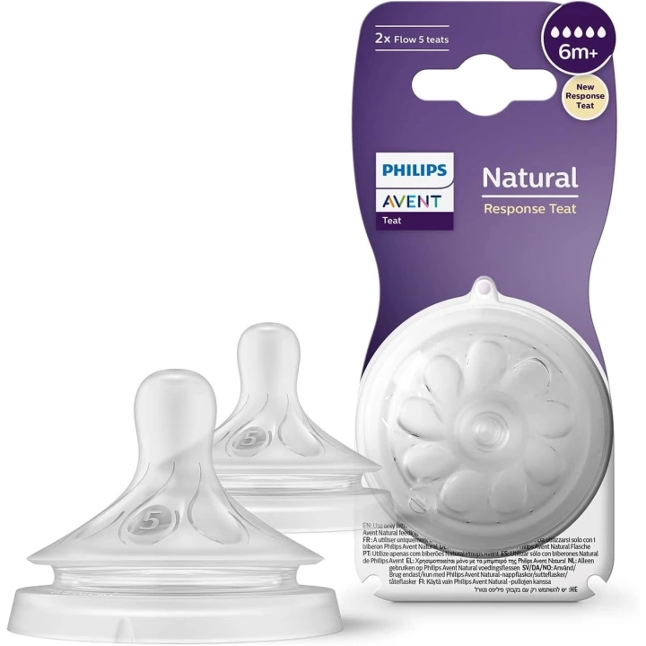 Philips Avent Natural Response 2li Biberon Emziği, 5 Numara, 6 Ay+