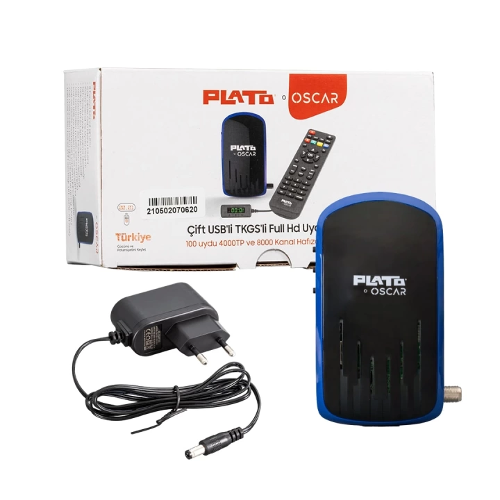 PLATO OSCAR ÇİFT USBLİ TKGSLİ DISPLAY GÖZLÜ+TUŞLU HD ShopZum UYDU ALICISI