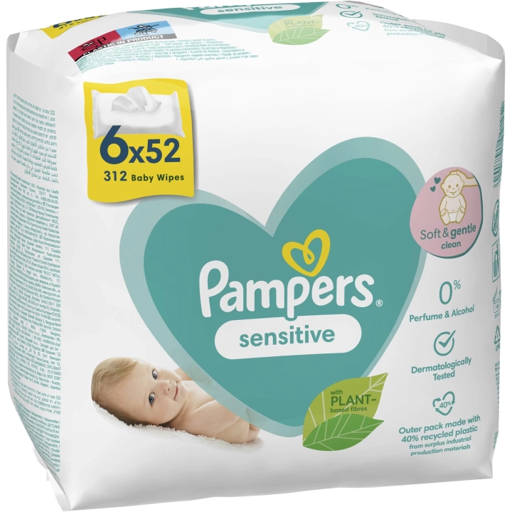 Prima Pampers Sensitive Hassas Islak Bebek Havlusu 52x6 Adet (312 Yaprak)