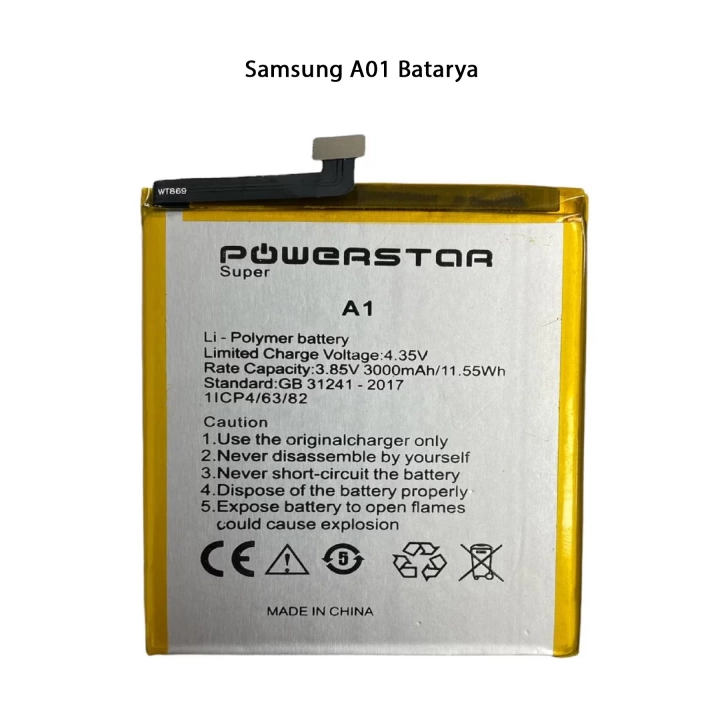 Samsung A010 Telefonlarla Uyumlu Batarya 3000 mAh