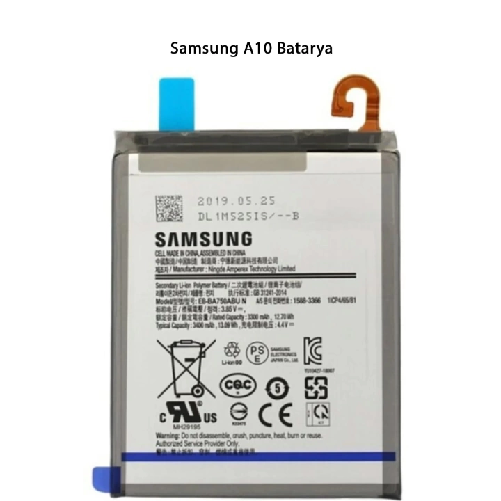 Samsung A10 Telefonlarla Uyumlu Batarya 3400 mAh