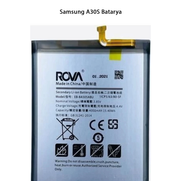 Samsung A30S Telefonlarla Uyumlu Batarya 4000 mAh