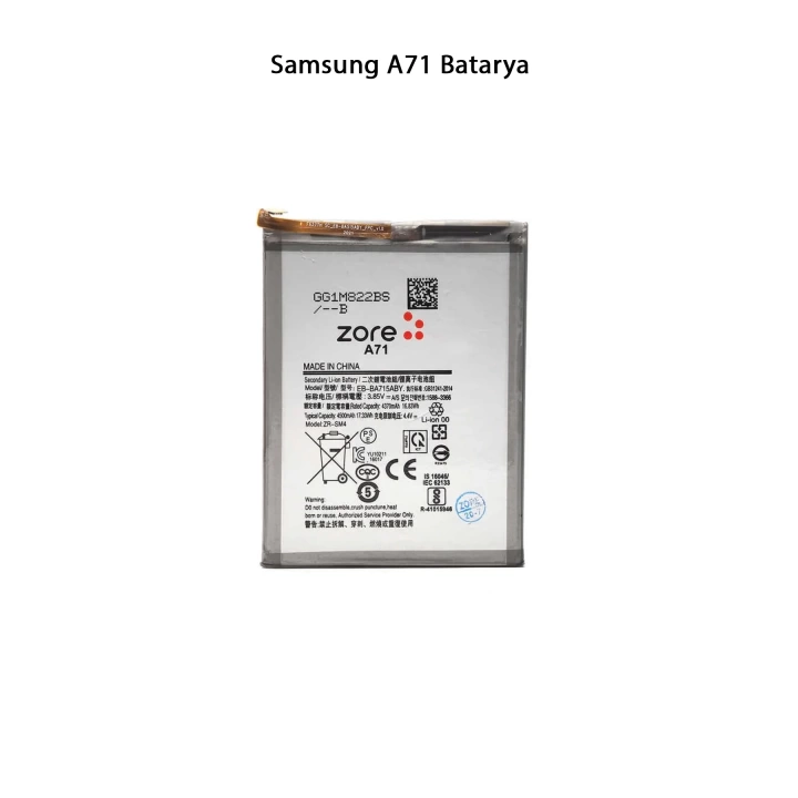 Samsung A71 Telefonlarla Uyumlu Batarya 4500 mAh