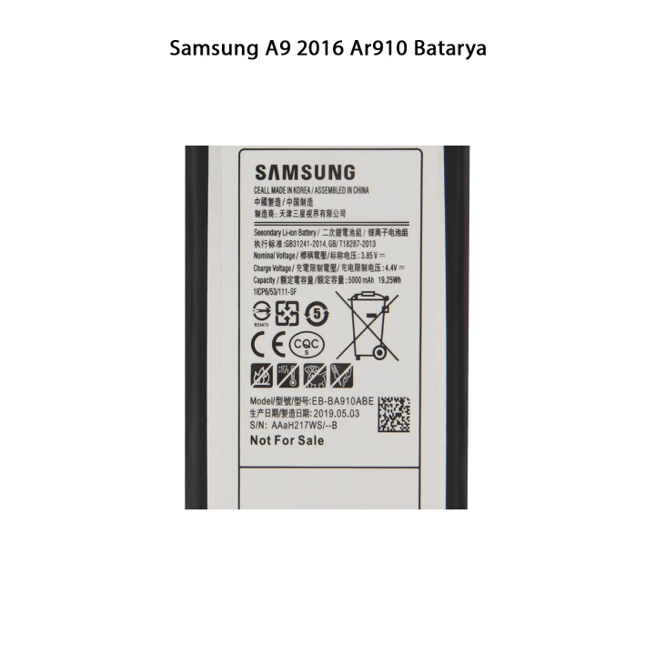 Samsung A9 2016 Ar910 Telefonlarla Uyumlu Batarya 5000 mAh