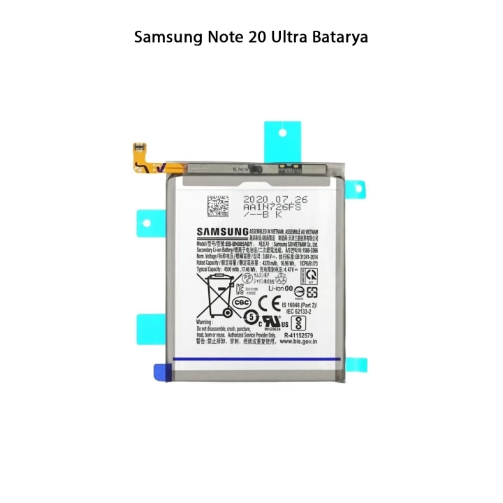 Samsung Note 20 Ultra Telefonlarla Uyumlu Batarya 4500 mAh