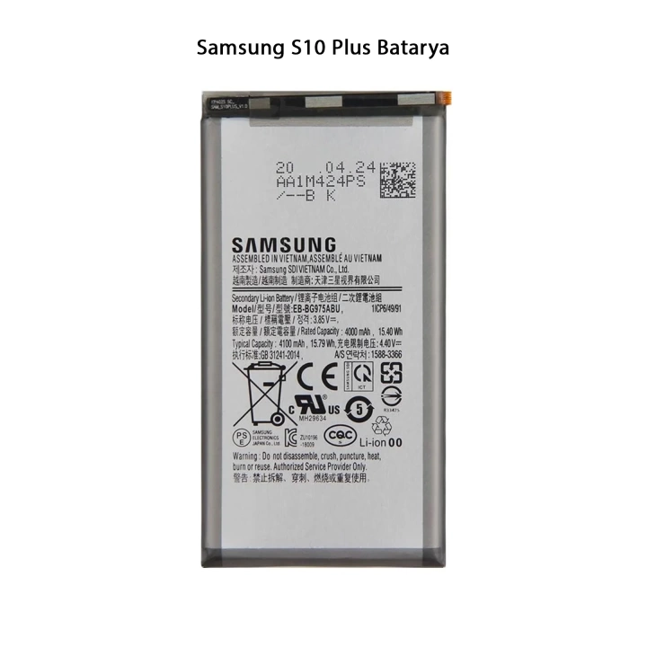 Samsung S10 Plus Telefonlarla Uyumlu Batarya 4100 mAh