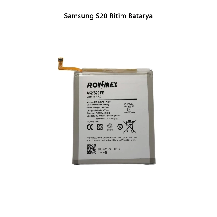 Samsung S20 Ritim - Galaxy S20 FE Telefonlarla Uyumlu Batarya 4500 mAh