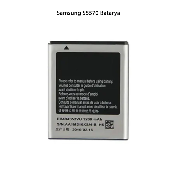 Samsung S5570 Telefonlarla Uyumlu Batarya 1200 mAh